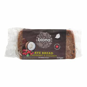 Biona Organic Rye Cranberry & Coconut Bread 500g