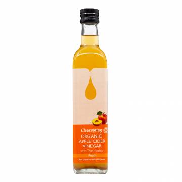 Clearspring Organic Apple Cider Vinegar with The Mother - Peach, 500ml