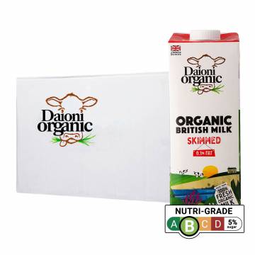 Daioni Organic Skimmed UHT Milk, 1L - Case
