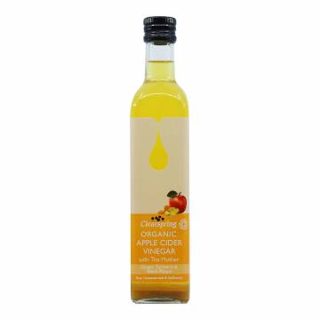 Clearspring Organic Apple Cider Vinegar with The Mother - Ginger, Turmeric & Black Pepper, 500ml