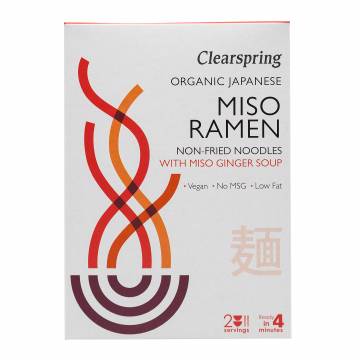 Clearspring Organic Japanese Miso Ramen Noodles with Miso Ginger Soup, 210g