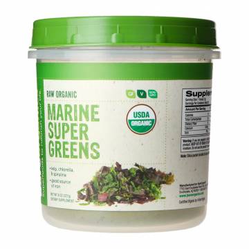 BareOrganics Marine Super Greens, Raw Organic, 227g