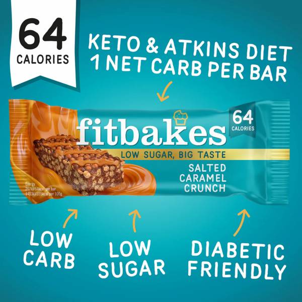 Fitbakes Salted Craramel Crunch Bar, 19g x 12