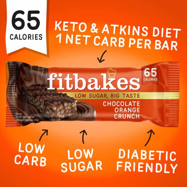 Fitbakes Hazelnut Choc Crunch Bar, 19g x 12
