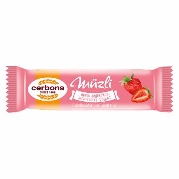 Cerbona Strawberry Muesli Bar With Youghurt Coating, 5 x 20g