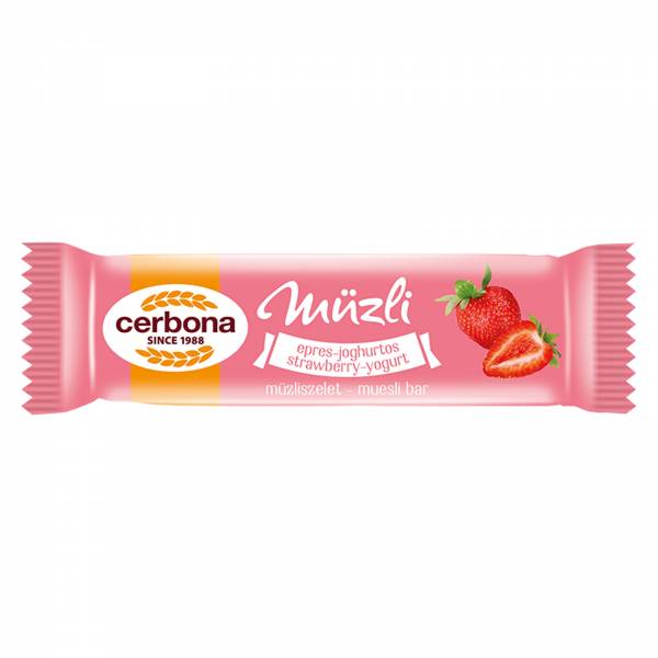 Cerbona Strawberry Muesli Bar With Youghurt Coating, 5 x 20g