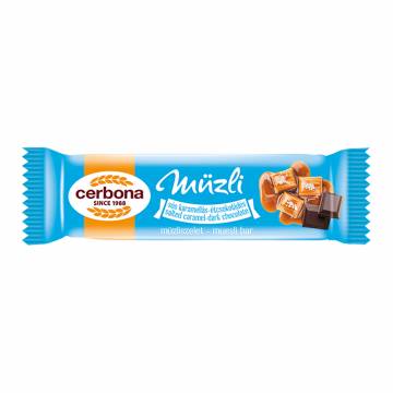 Cerbona Dark Chocolate Salted Caramel Muesli Bar, 5 x 20g