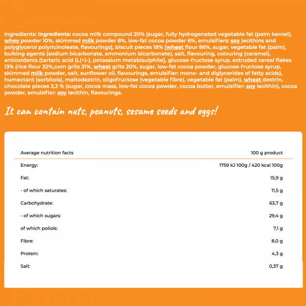 Cerbona Choco Biscuit Muesli Bar, 5 x 20g