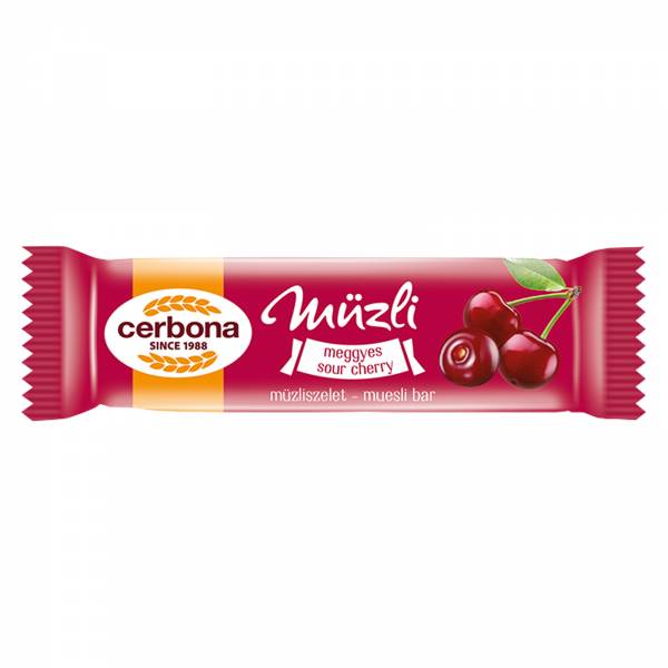 Cerbona Sour Cherry Muesli Bar, 5 x 20g
