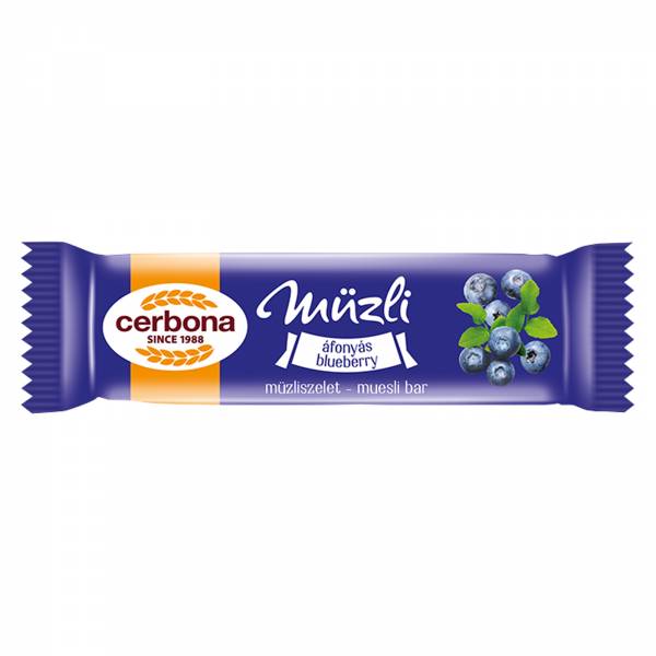 Cerbona Blueberry Muesli Bar With Youghurt Coating, 5 x 20g