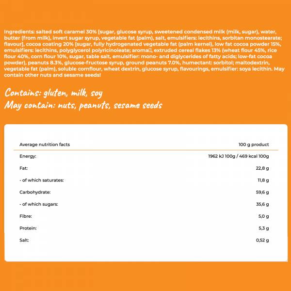 Cerbona Muesli Max With Hazelnuts & Caramel Bar, 5 x 30g