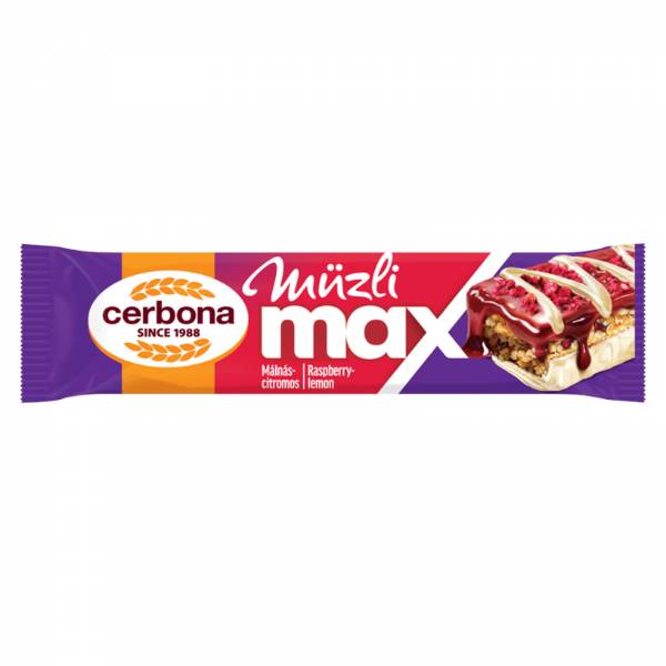 Cerbona Muesli Max With Raspberry & Lemon Bar, 5 x 30g