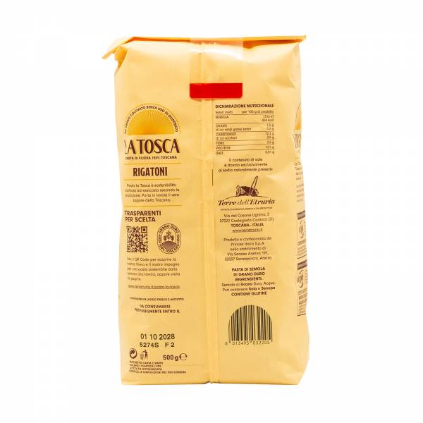 La Tosca Toscana Pasta - Rigatoni, 500g