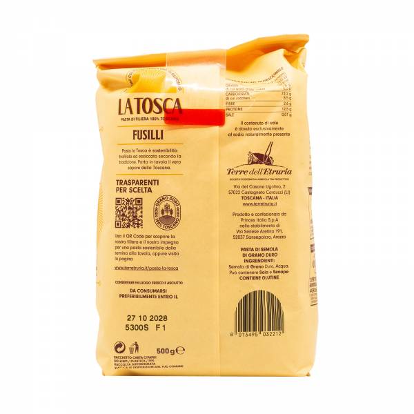 La Tosca Toscana Pasta - Fusilli, 500g