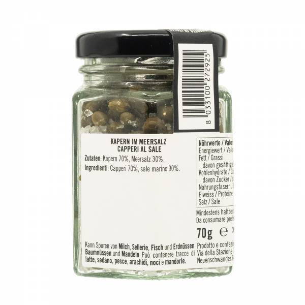 Casina Rossa Capers in Sea Salt, 100g