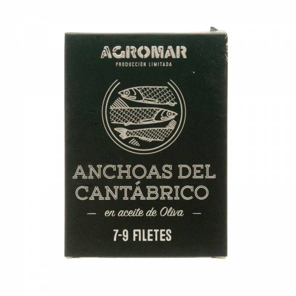 Agromar Cantabrico Anchovy Fillets in Olive Oil - 7 to 9 premium fillets, 55g