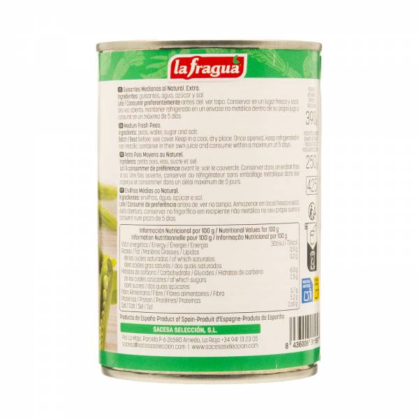 La Fragua Medium Peas in Natural Extra, 390g