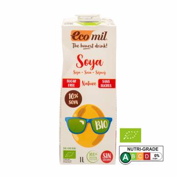 Ecomil Organic Soya Milk - Sugar Free, 1L