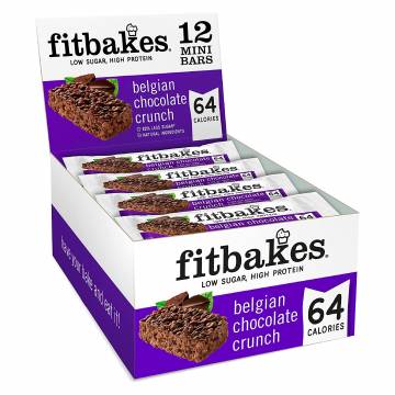 Fitbakes Belgian Chocolate Crunch Bar, 19g x 12