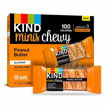 KINDS Peanut Butter Chewy Mini Bars, 229.6g (10 bars)
