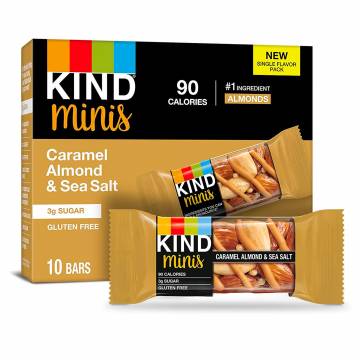 KINDS Caramel Almond & Sea Salt Chewy Mini Bars, 229.6g (10 bars)