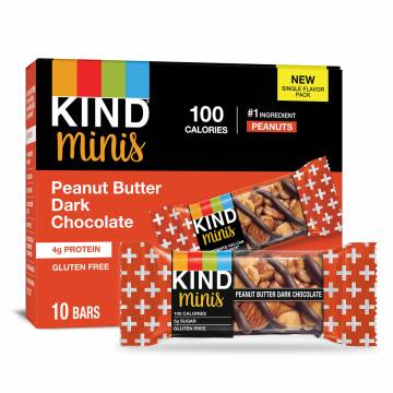 KINDS Peanut Butter & Dark Chocolate Chewy Mini Bars, 229.6g (10 bars)
