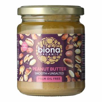 Biona Organic Peanut Butter Smooth - Unsalted  250g