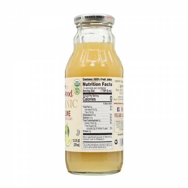 Lakewood Organic Pure Lime Juice, 370 ml