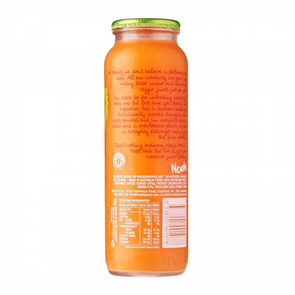 Noah's Carrot Apple Ginger Veggie Juice, 260 ml