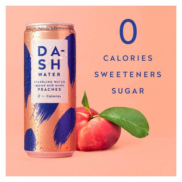 Dash Water Peach Infused Sparkling Water, 300 ml