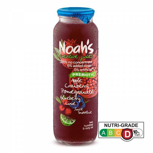 Noah's Apple Cranberry Pomegranate Blueberry Lime Juice Smoothie, 260 ml