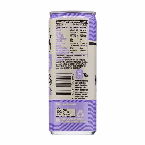 [BCRS] Remedy Organic Kombucha Passionfruit 250ml - Case (+$2.40)