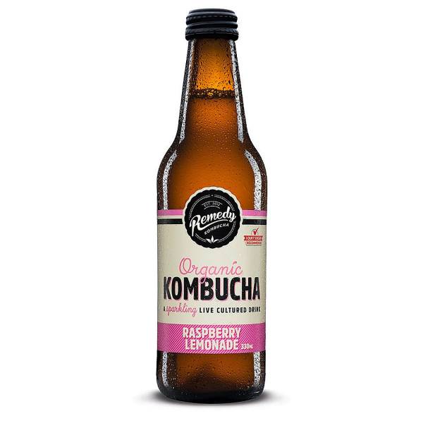Remedy Organic Kombucha Raspberry Lemonade, 330 ml - Case