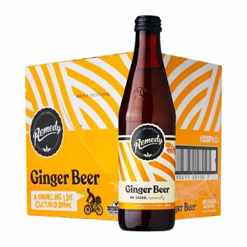 Remedy Organic Live Cultured Soda - Ginger Beer, 330 ml - Case