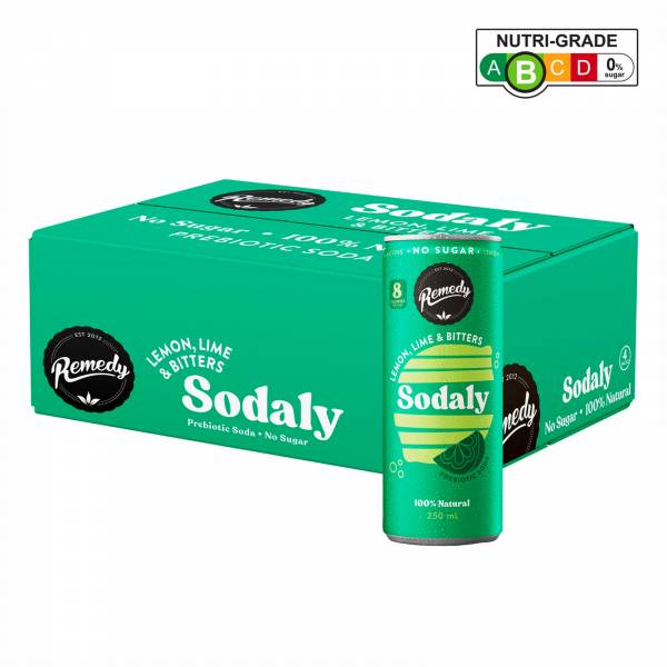 Remedy Organic Sodaly Lemon Lime & Bitter 24 x 250ml