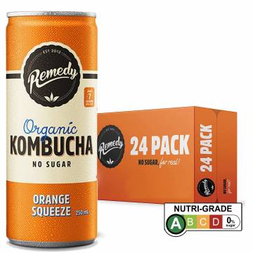 Remedy Organic Kombucha Orange Squeeze, 250 ml - Case