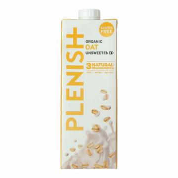 Plenish Organic Unsweetened Gluten Free Oat Milk, 1L