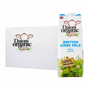 Daioni Organic Whole UHT Milk, 1L - Case