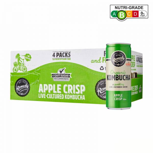 Remedy Organic Kombucha Apple Crisps, 250ml - Case