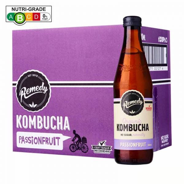 Remedy Organic Kombucha Passionfruit, 330 ml - Case