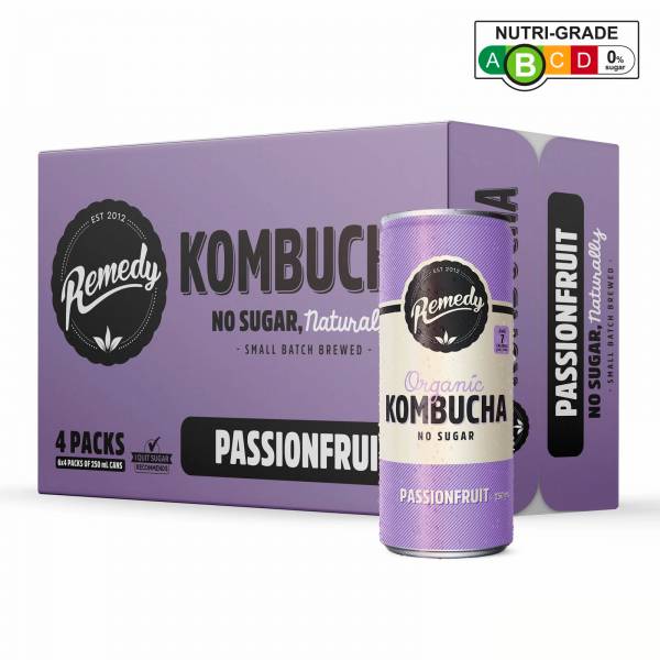[BCRS] Remedy Organic Kombucha Passionfruit 250ml - Case (+$2.40)