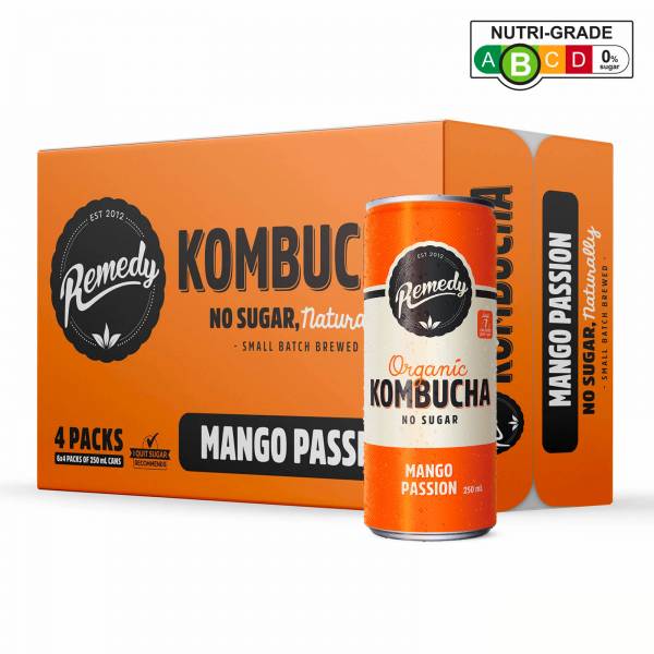 [BCRS] Remedy Organic Kombucha Mango Passion, 250ml - Case (+$2.40)