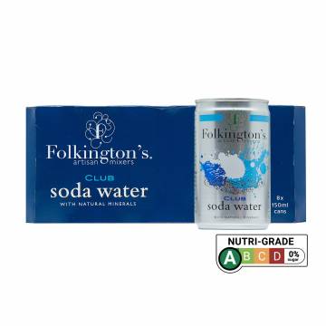 Folkington's Club Soda Water, 8 x 150 ml