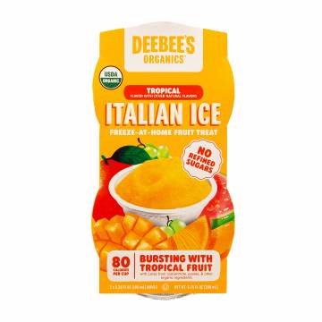 DeeBee's Organic Italian Ice - Tropical, 2 x 3.38oz