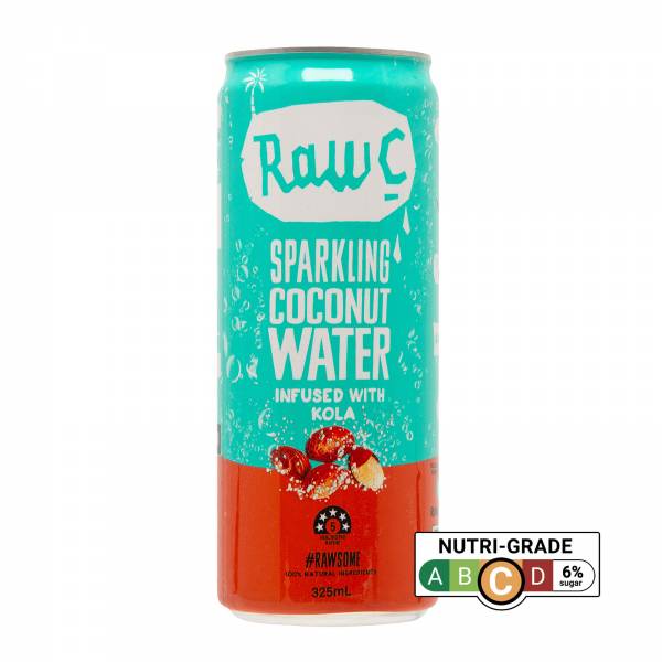 Raw C Sparkling Coconut Water Infused with Kola, 325 ml