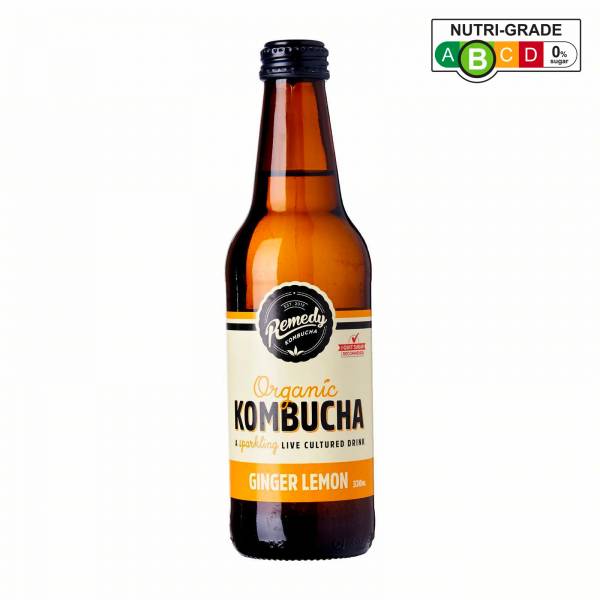 Remedy Organic Kombucha Ginger & Lemon, 330 ml