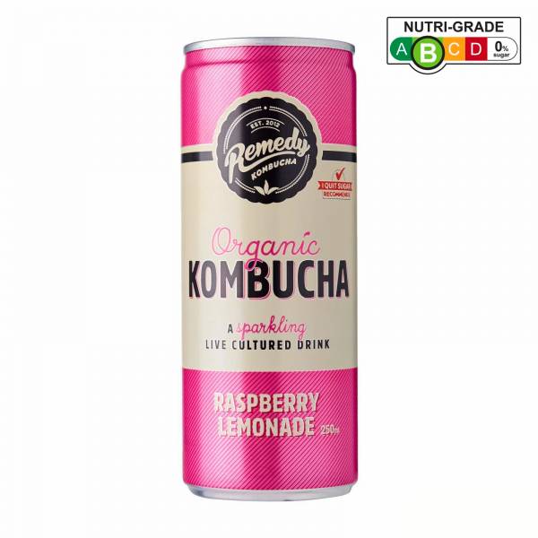 [BCRS] Remedy Organic Kombucha Raspberry Lemonade, 250ml x 4 (+$0.40)
