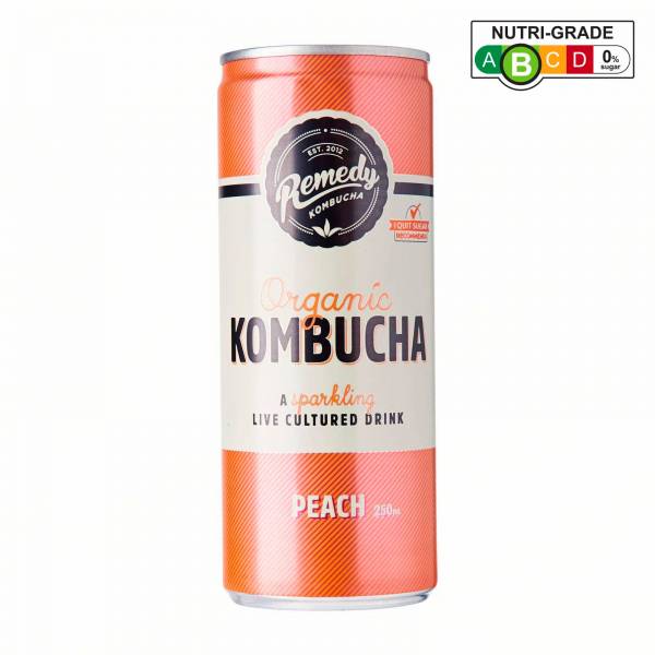 [BCRS] Remedy Organic Kombucha Peach, 250ml x 4 (+$0.40)
