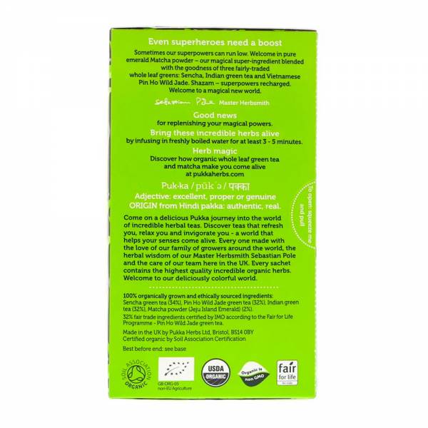 Pukka Herbal Ayurveda Organic Supreme Matcha Green, 20 Herbal Tea Sachets