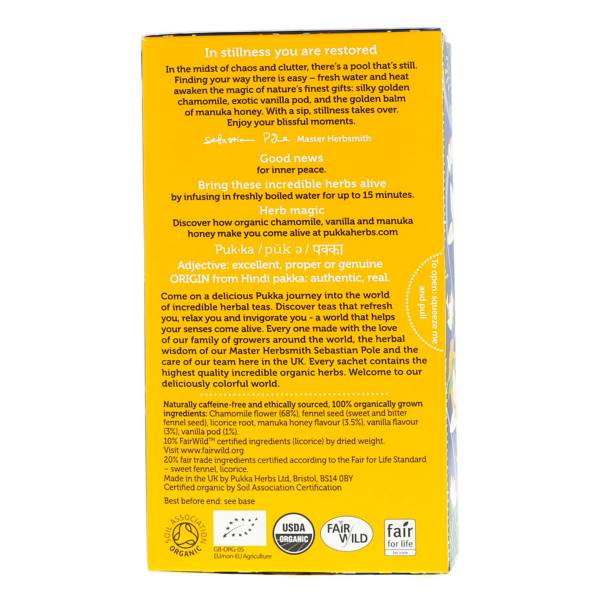 Pukka Herbal Ayurveda Organic Lemon, Ginger & Manuka Honey, 20 Herbal Tea Sachets